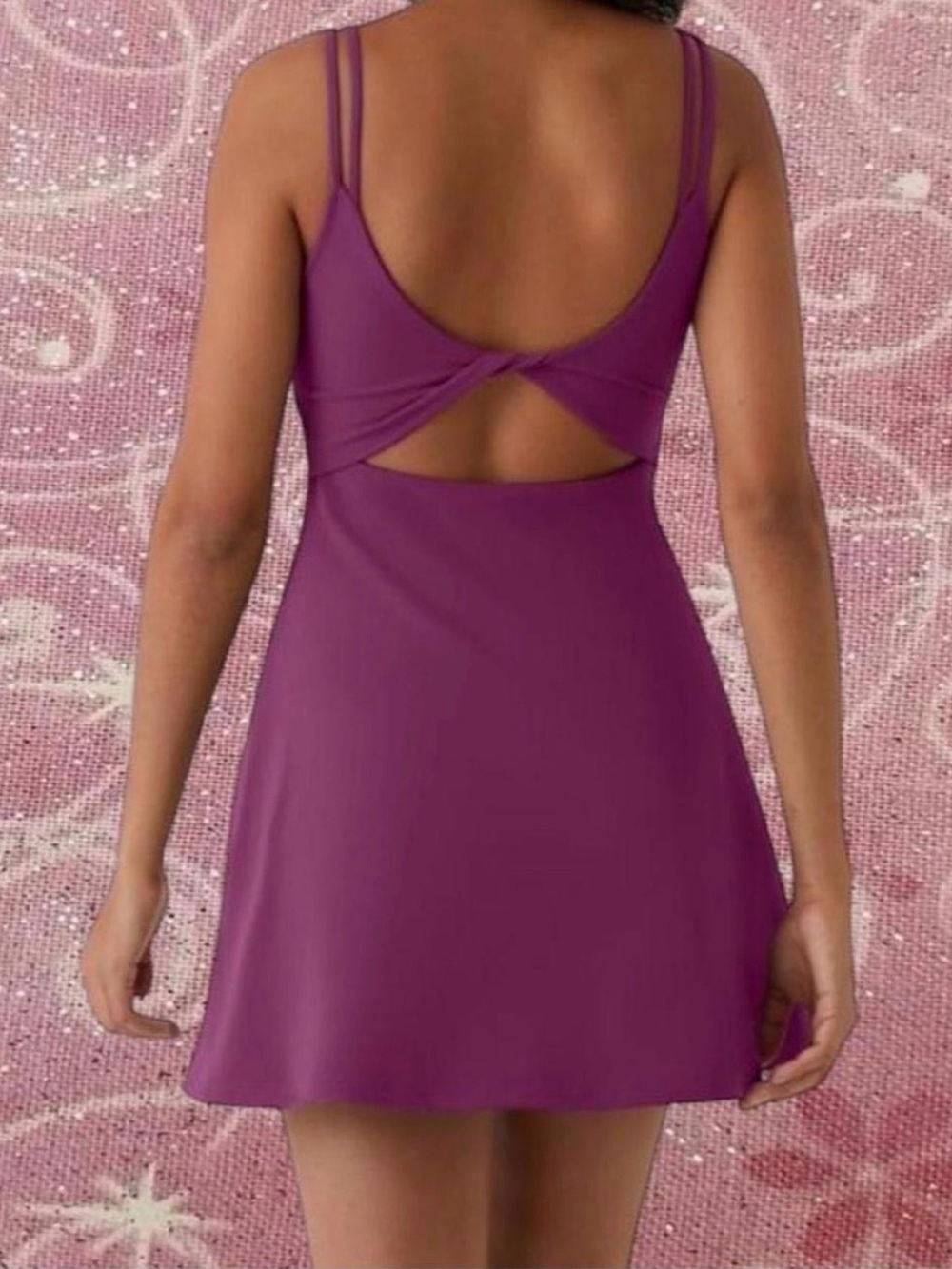 HALARA Purple Backless 2-piece Dress